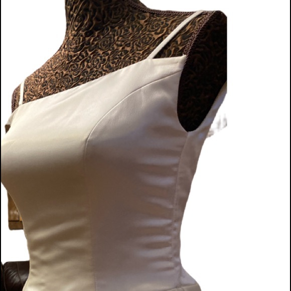 🤍 SATIN AND EMBROIDERED LACE WHITE IVORY DRESS 🤍# 003 - Picture 8 of 16